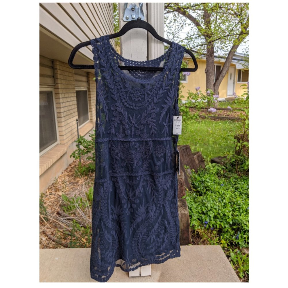 Navy Blue Lace Dress, Express, XS